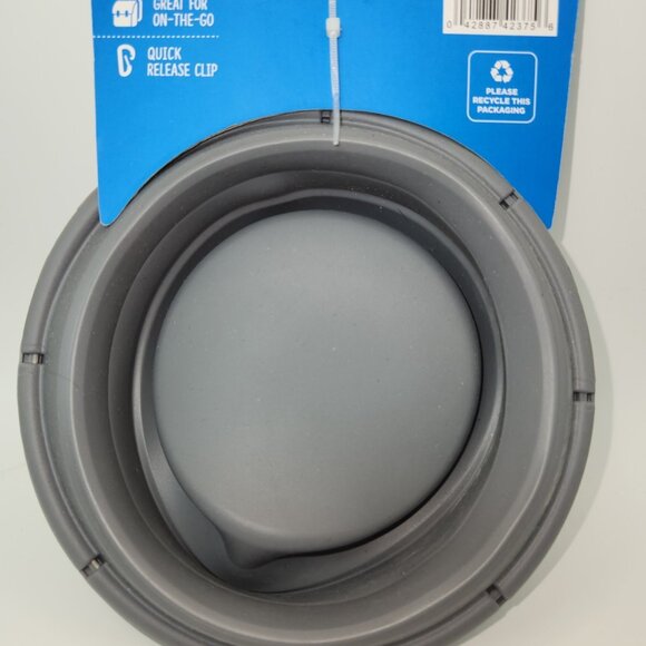 NWT Bark Supply Collapsible Dog Bowl 25.7oz Gray W/Belt Clip - Picture 6 of 10